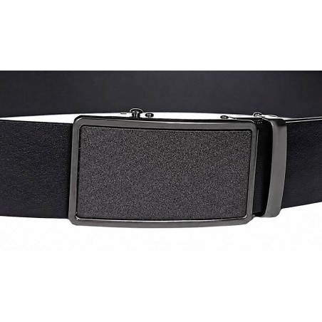 Ceinture automatique homme cuir noir lisse – L’Inusable 517