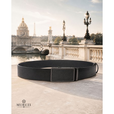 Ceinture homme MURUZI 517 cuir noir lisse – LES CHICS B5