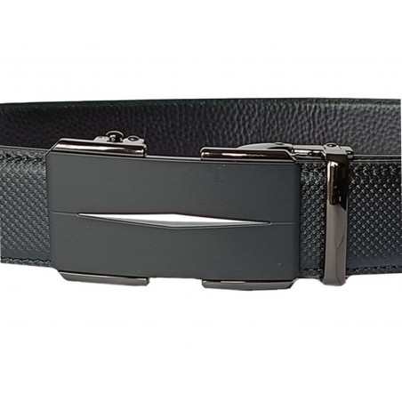 Ceinture automatique homme cuir noir finition carbone – boucle 509