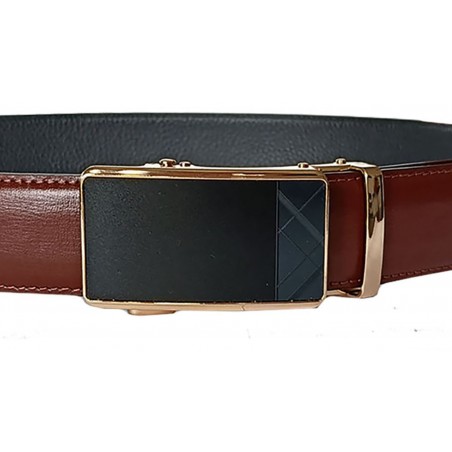Ceinture en cuir pleine fleur avec boucle automatique