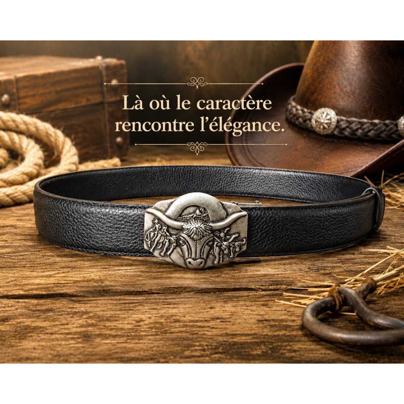 Ceinture homme automatique sans trou MURUZI 600 cuir B2 noir – BIKER Ceinture homme automatique sans trou MURUZI 600 cuir B2 noir – BIKER