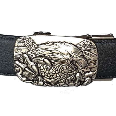 Ceinture homme automatique sans trou MURUZI 602 cuir B2 noir – BIKER