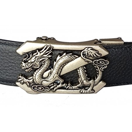 Ceinture homme automatique sans trou MURUZI 604 cuir B2 noir – BIKER
