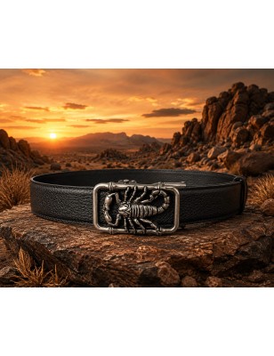 Ceinture homme sans trou MURUZI 605 cuir B2 noir – BIKER