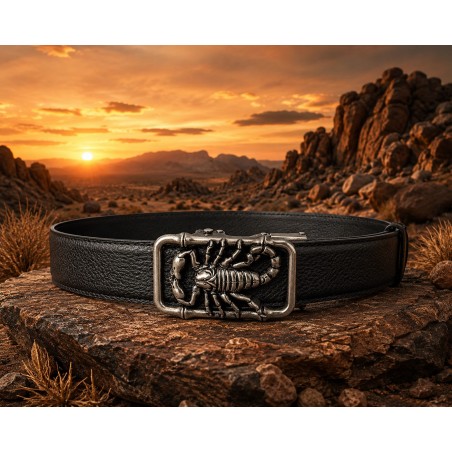 Ceinture homme sans trou MURUZI 605 cuir B2 noir – BIKER