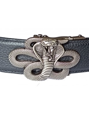 Ceinture homme automatique sans trou MURUZI 607 cuir B2 noir – BIKER