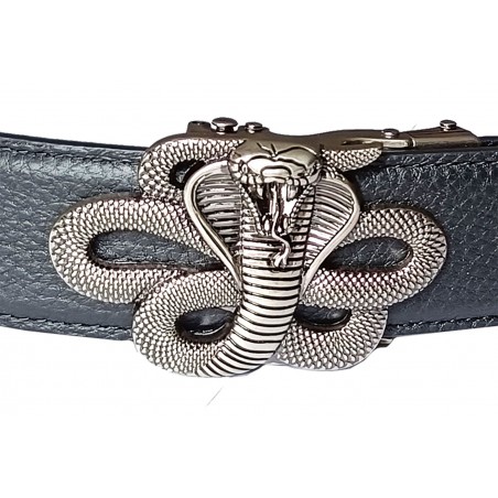 Ceinture homme automatique sans trou MURUZI 607 cuir B2 noir – BIKER