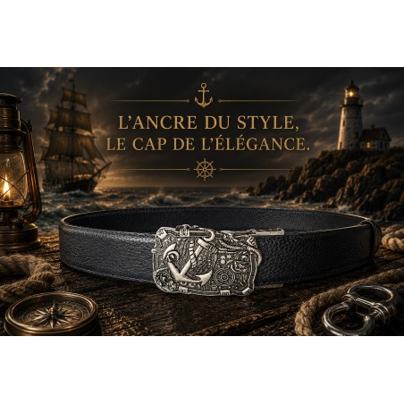 Ceinture homme sans trou MURUZI 610 cuir B2 noir – BIKER