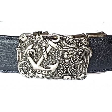 Ceinture homme automatique sans trou MURUZI 610 cuir B2 noir – BIKER