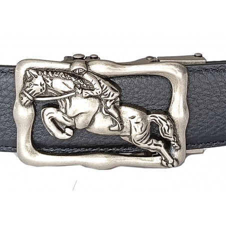 Ceinture homme automatique sans trou MURUZI 619 cuir B2 noir – BIKER