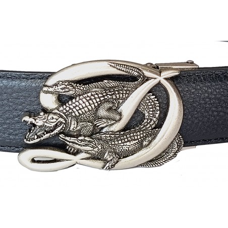 Ceinture homme automatique sans trou MURUZI 620 cuir B2 noir – BIKER