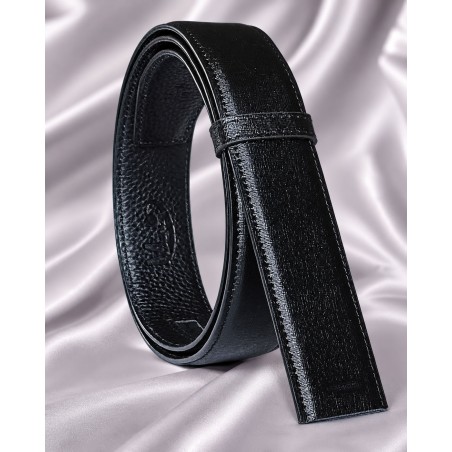 Lanière homme MURUZI 707 cuir noir finition tissu – LES CHICS LB5