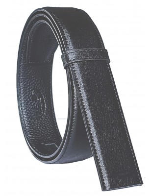 Lanière cuir noir finition tissu 707 – MURUZI LES CHICS