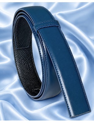Lanière homme MURUZI 702 cuir bleu lisse – LES CHICS LB5