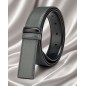 Lanière B5 réversible en cuir pleine fleur gris et noir. Lanière B5 réversible en cuir pleine fleur gris et noir.
