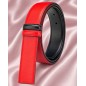 Lanière réversible MURUZI en cuir pleine fleur rouge et noir Lanière réversible MURUZI en cuir pleine fleur rouge et noir