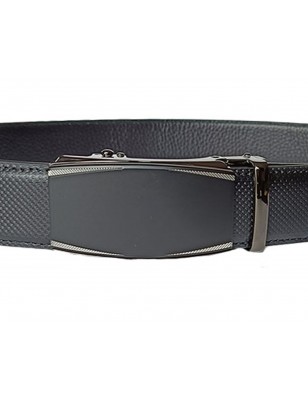 Ceinture automatique sans trou homme cuir noir finition carbone – boucle 523