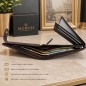 LE TOUT EN UN – Portefeuille RFID en cuir pleine fleur marron LE TOUT EN UN – Portefeuille RFID en cuir pleine fleur marron