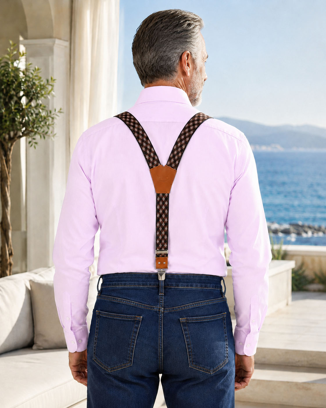 Bretelles homme MURUZI vue de dos réglage et maintien
